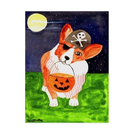 Cheryl Bartley 'Halloween Pirate Dog' Canvas Art,24x32
